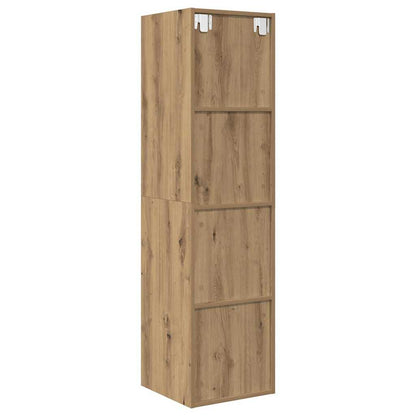 Wandmontierter TV Schrank Eiche handwerklich 37 x 37 x 142,5 cm