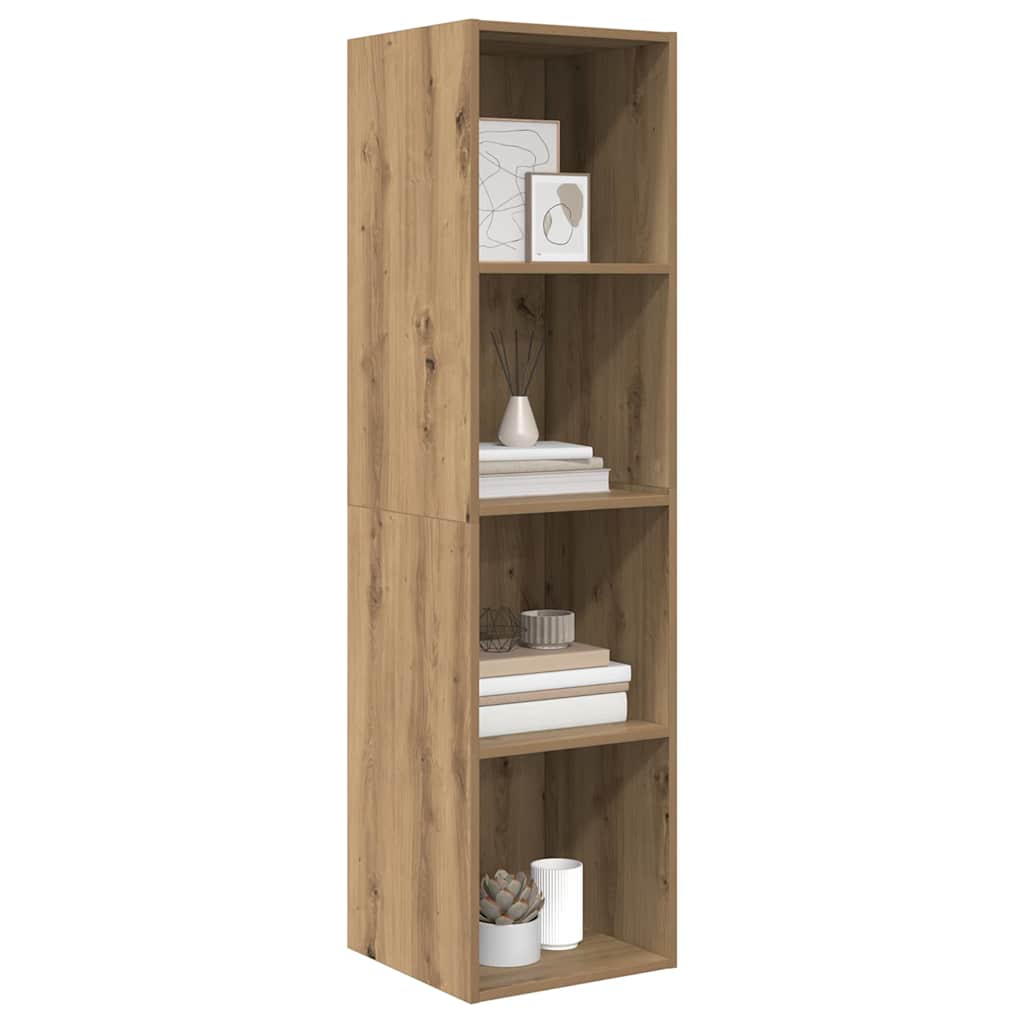 Wandmontierter TV Schrank Eiche handwerklich 37 x 37 x 142,5 cm