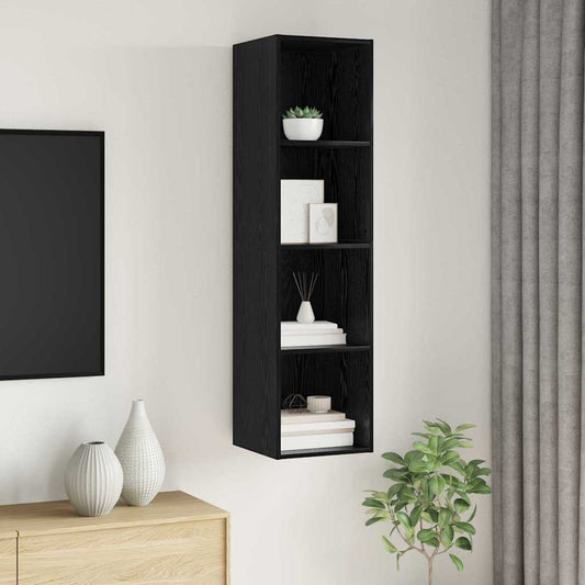 Wandmontierter TV Schrank Schwarze Eiche 37 x 37 x 142,5 cm