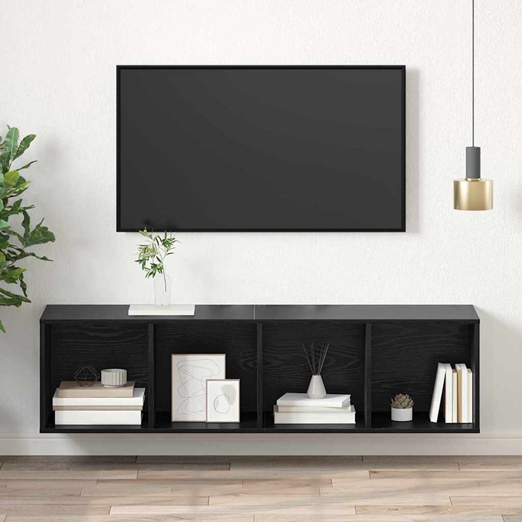 Wandmontierter TV Schrank Schwarze Eiche 37 x 37 x 142,5 cm