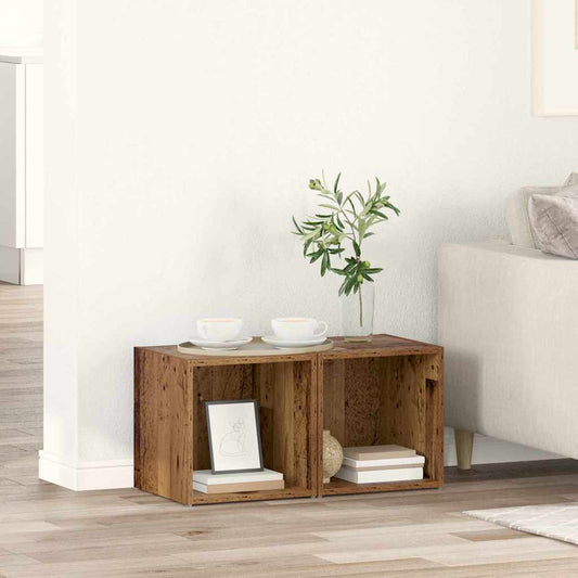 TV-Schränk 2 pcs Braun 37 x 35 x 37 cm Holzwerkstoff