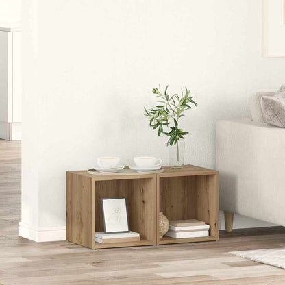 TV-Schränk 2 pcs Braun 37 x 35 x 37 cm Holzwerkstoff