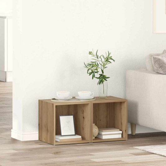 TV-Schränk 2 pcs Braun 37 x 35 x 37 cm Holzwerkstoff