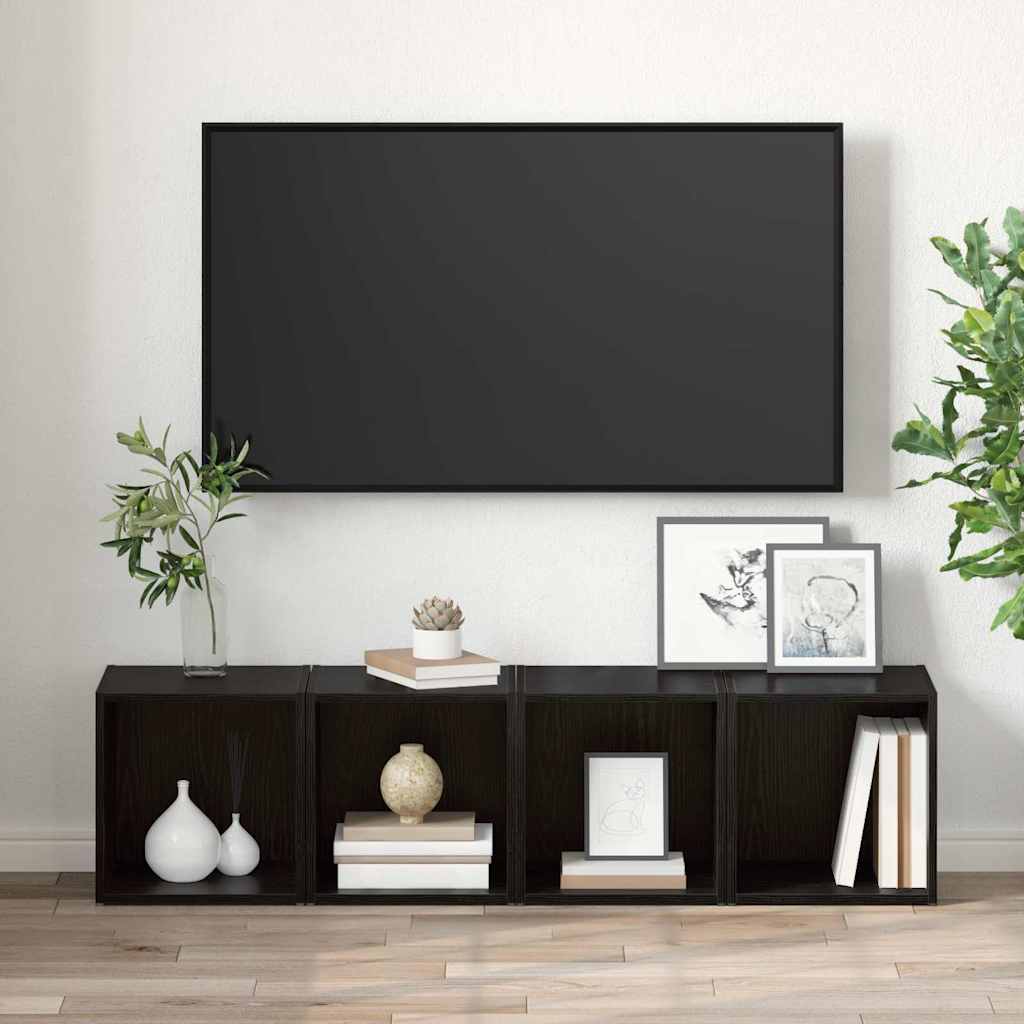 TV-Schränk 2 pcs Schwarz 37 x 35 x 37 cm Holzwerkstoff