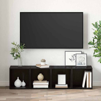 TV-Schränk 2 pcs Schwarz 37 x 35 x 37 cm Holzwerkstoff