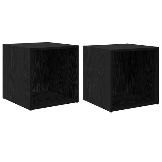 TV-Schränk 2 pcs Schwarz 37 x 35 x 37 cm Holzwerkstoff