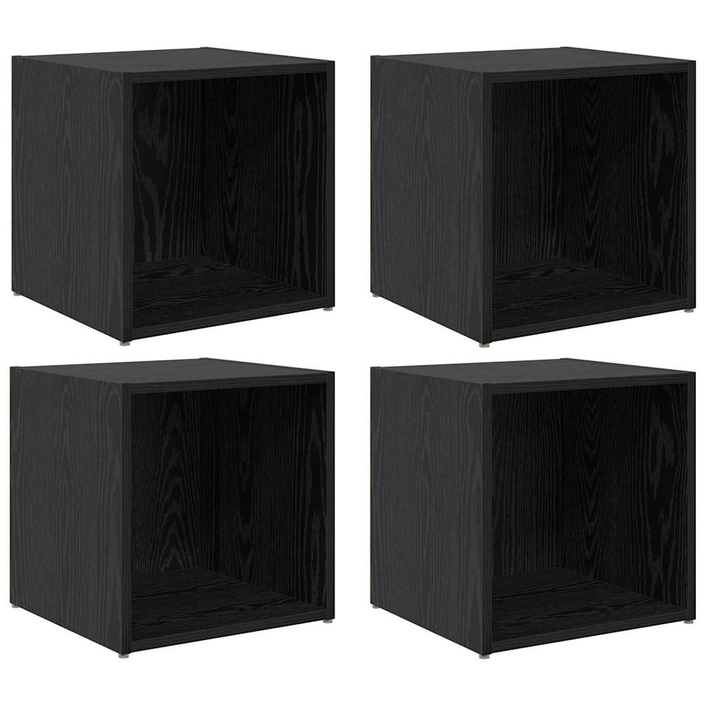 TV-Schränk 4 pcs Schwarz 37 x 35 x 37 cm Holzwerkstoff