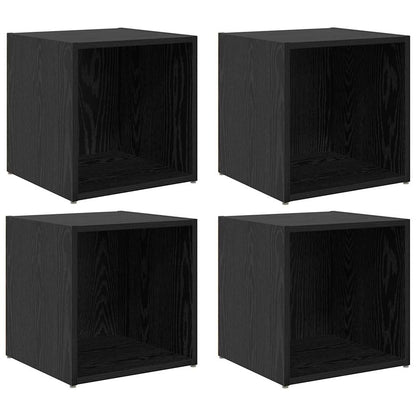 TV-Schränk 4 pcs Schwarz 37 x 35 x 37 cm Holzwerkstoff