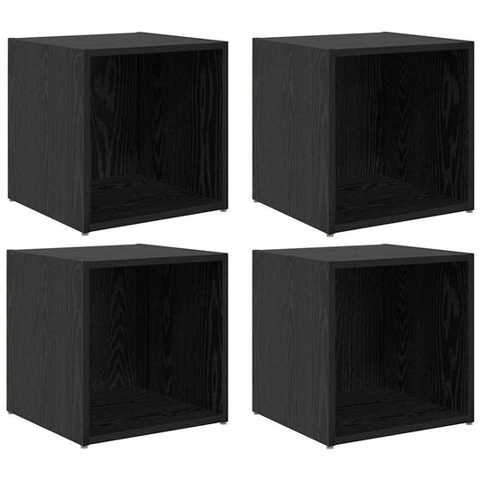 TV-Schränk 4 pcs Schwarz 37 x 35 x 37 cm Holzwerkstoff