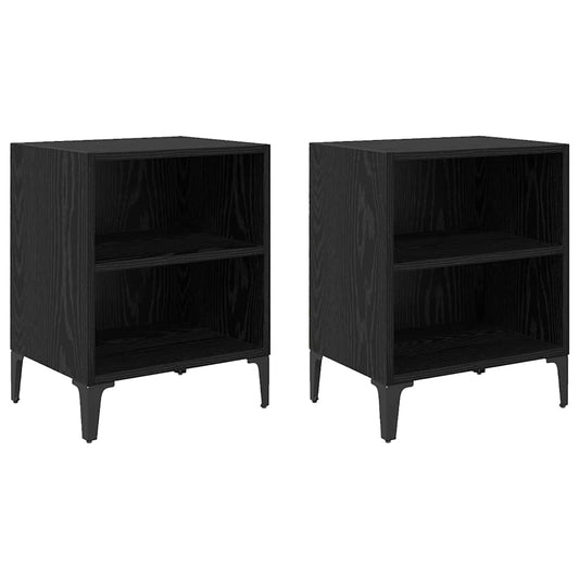 Nachttisch 2 pcs Schwarze Eiche 40 x 30 x 50 cm Holzwerkstoff