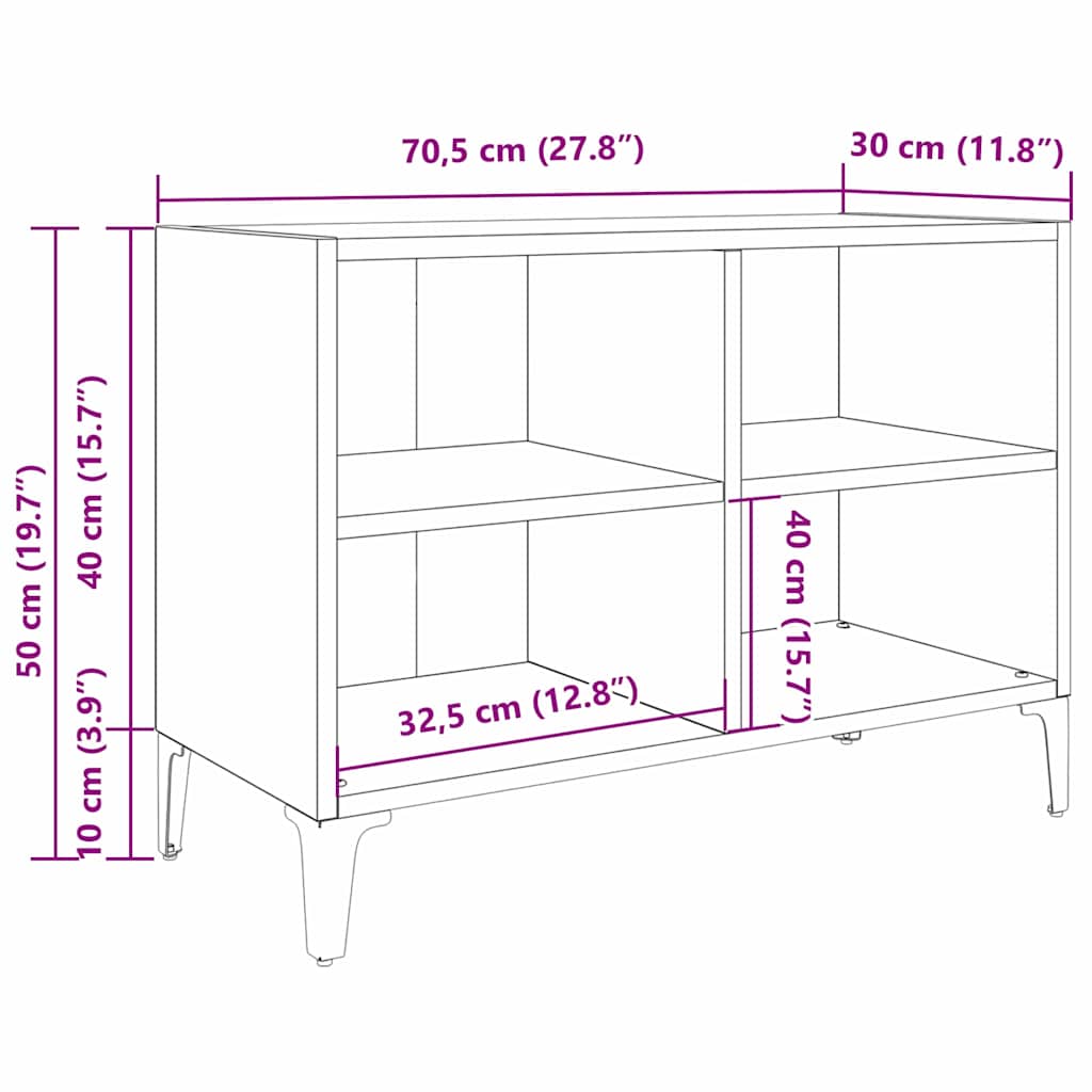 TV-Schränk Braun 69,5 x 30 x 50 cm Holzwerkstoff