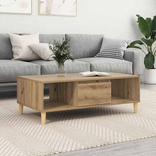 Couchtisch Eiche handwerklich 103,5 x 60 x 35 cm Holzwerkstoff
