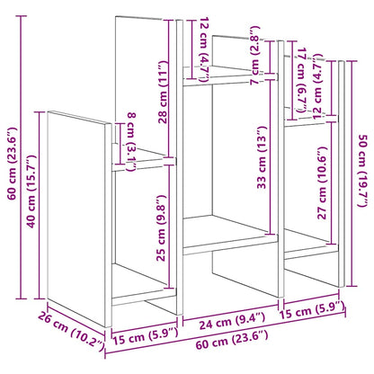 Beistellschrank Schwarze Eiche 60 x 26 x 60 cm Holzwerkstoff