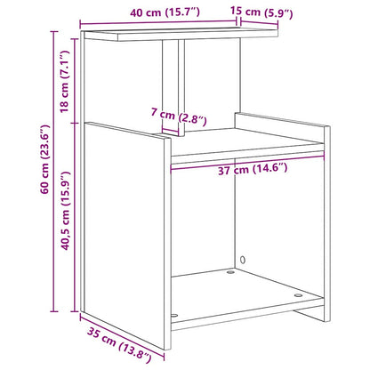 Nachttisch 2 pcs Altholz 40 x 35 x 60 cm Holzwerkstoff
