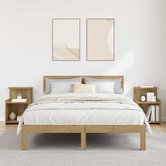 Nachttisch 2 pcs Eiche handwerklich 40 x 35 x 60 cm