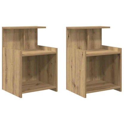 Nachttisch 2 pcs Eiche handwerklich 40 x 35 x 60 cm
