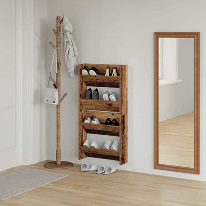Wandschuhschränke mit Regal 2 pcs Altholz Holzwerkstoff
