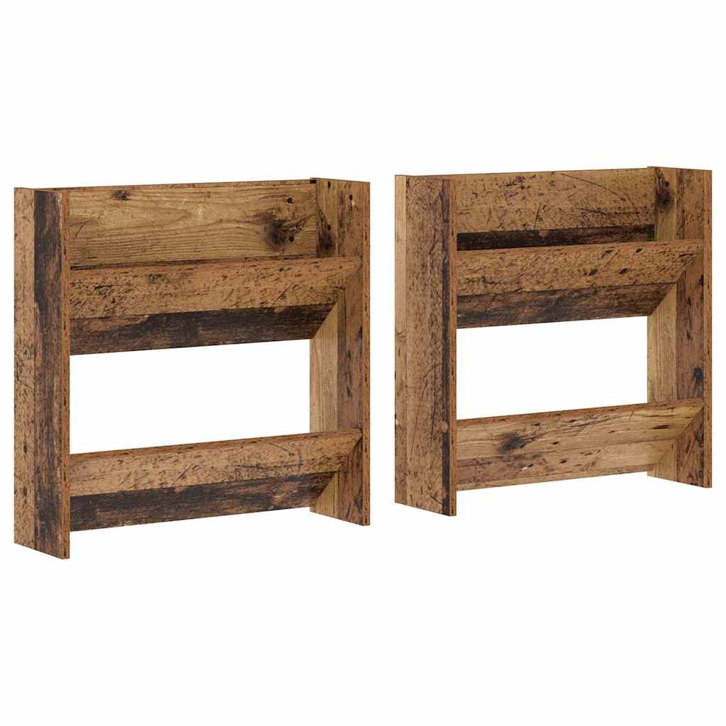 Wandschuhschränke mit Regal 2 pcs Altholz Holzwerkstoff