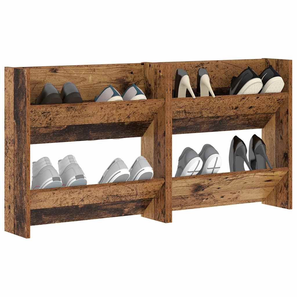 Wandschuhschränke mit Regal 2 pcs Altholz Holzwerkstoff