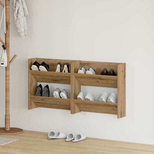 Wandschuhschränke 2 pcs Eiche handwerklich Holzwerkstoff