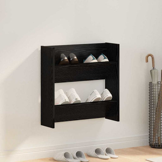 Wandschuhschränke mit Regal Schwarze Eiche Holzwerkstoff