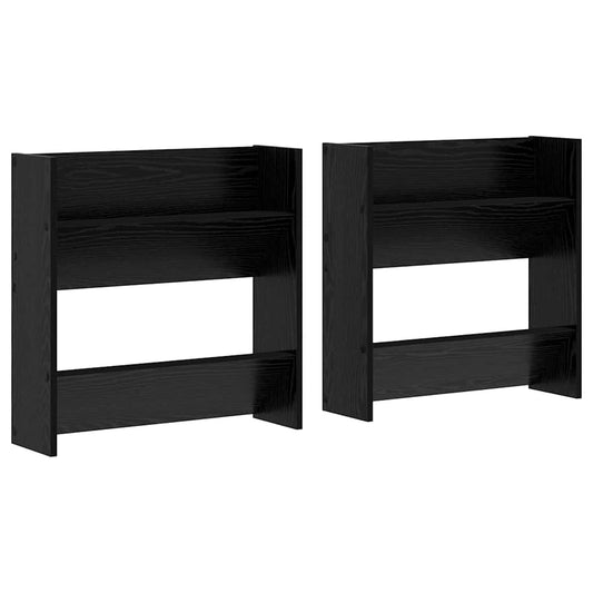 Wandschuhschränke mit Regal 2 pcs Schwarze Eiche Holzwerkstoff