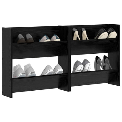 Wandschuhschränke mit Regal 2 pcs Schwarze Eiche Holzwerkstoff