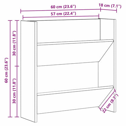 Wandschuhschränke mit Regal 2 pcs Schwarze Eiche Holzwerkstoff