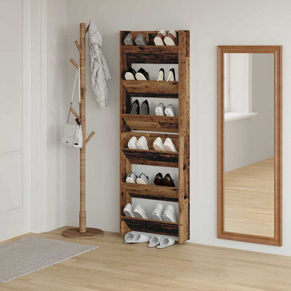 Wandschuhschränke mit Regal 2 pcs Altholz Holzwerkstoff