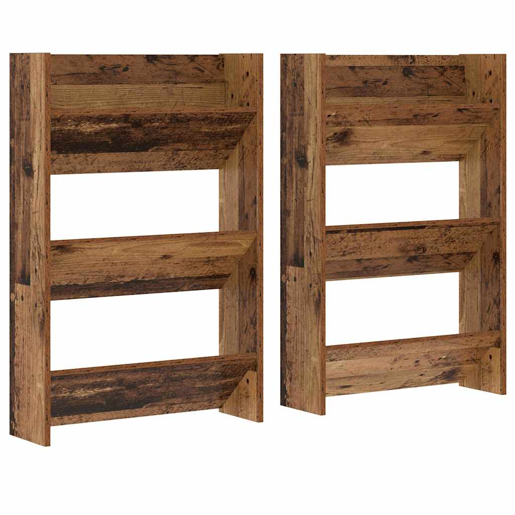 Wandschuhschränke mit Regal 2 pcs Altholz Holzwerkstoff