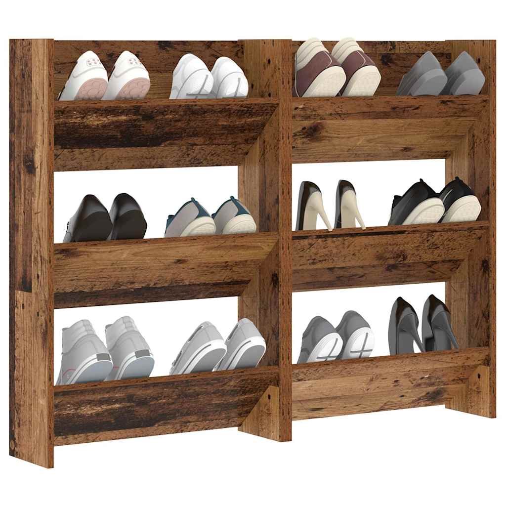 Wandschuhschränke mit Regal 2 pcs Altholz Holzwerkstoff