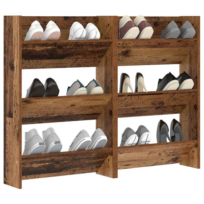 Wandschuhschränke mit Regal 2 pcs Altholz Holzwerkstoff