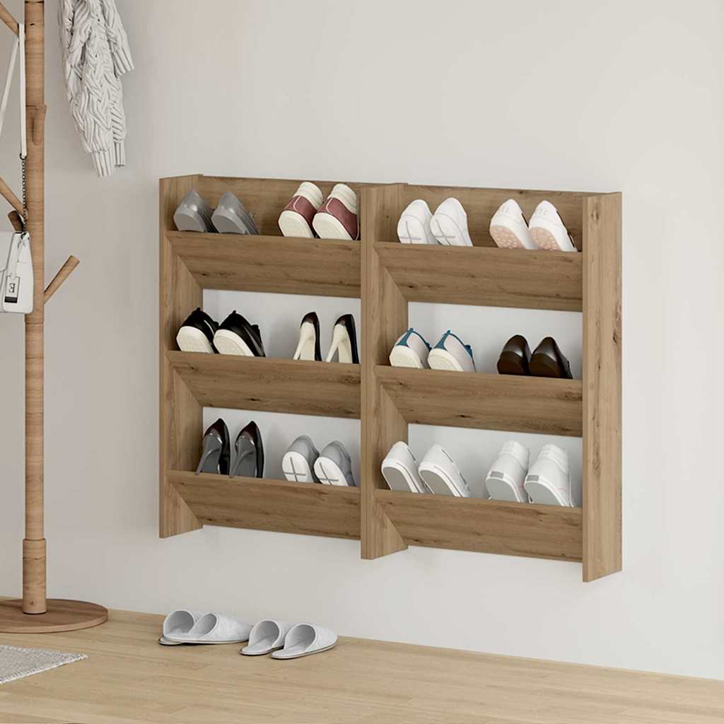 Wandschuhschränke 2 pcs Eiche handwerklich Holzwerkstoff