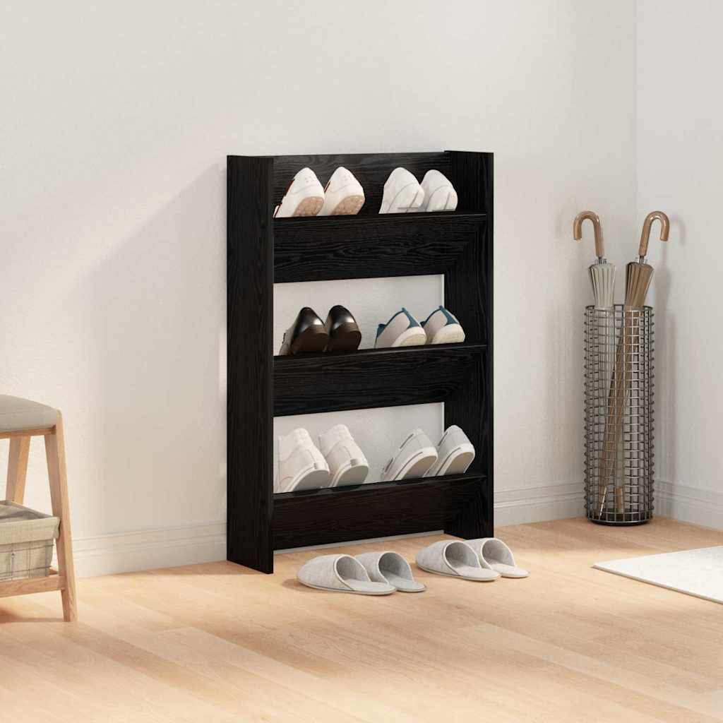 Wandschuhschränke mit Regal Schwarze Eiche Holzwerkstoff