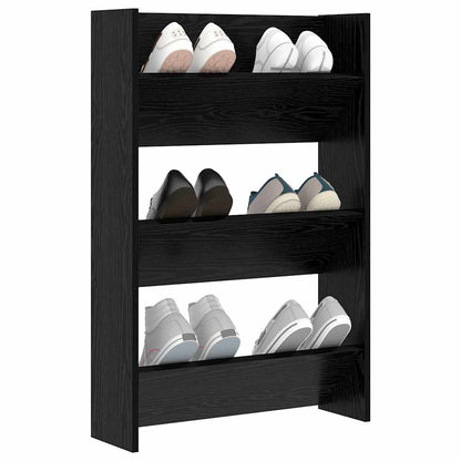 Wandschuhschränke mit Regal Schwarze Eiche Holzwerkstoff