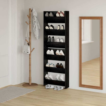 Wandschuhschränke mit Regal 2 pcs Schwarze Eiche Holzwerkstoff