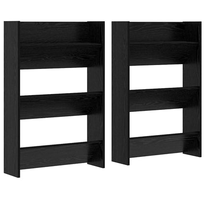 Wandschuhschränke mit Regal 2 pcs Schwarze Eiche Holzwerkstoff