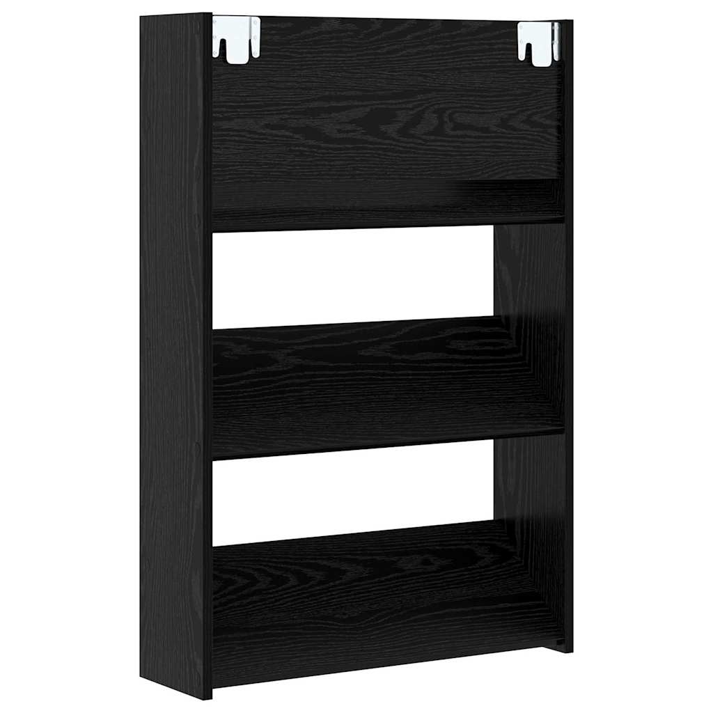 Wandschuhschränke mit Regal 2 pcs Schwarze Eiche Holzwerkstoff