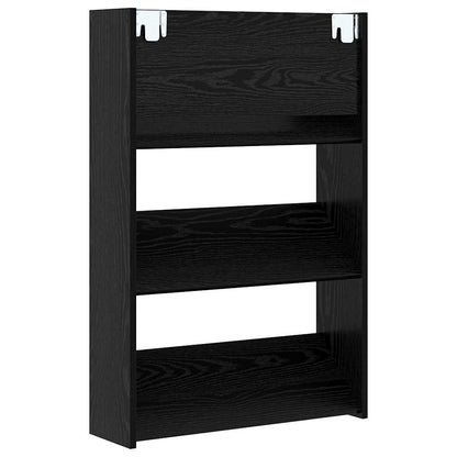 Wandschuhschränke mit Regal 2 pcs Schwarze Eiche Holzwerkstoff