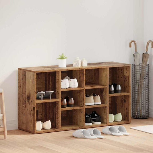 Schuhbank mit Regal Altholz 103 x 30 x 54.5 cm Holzwerkstoff