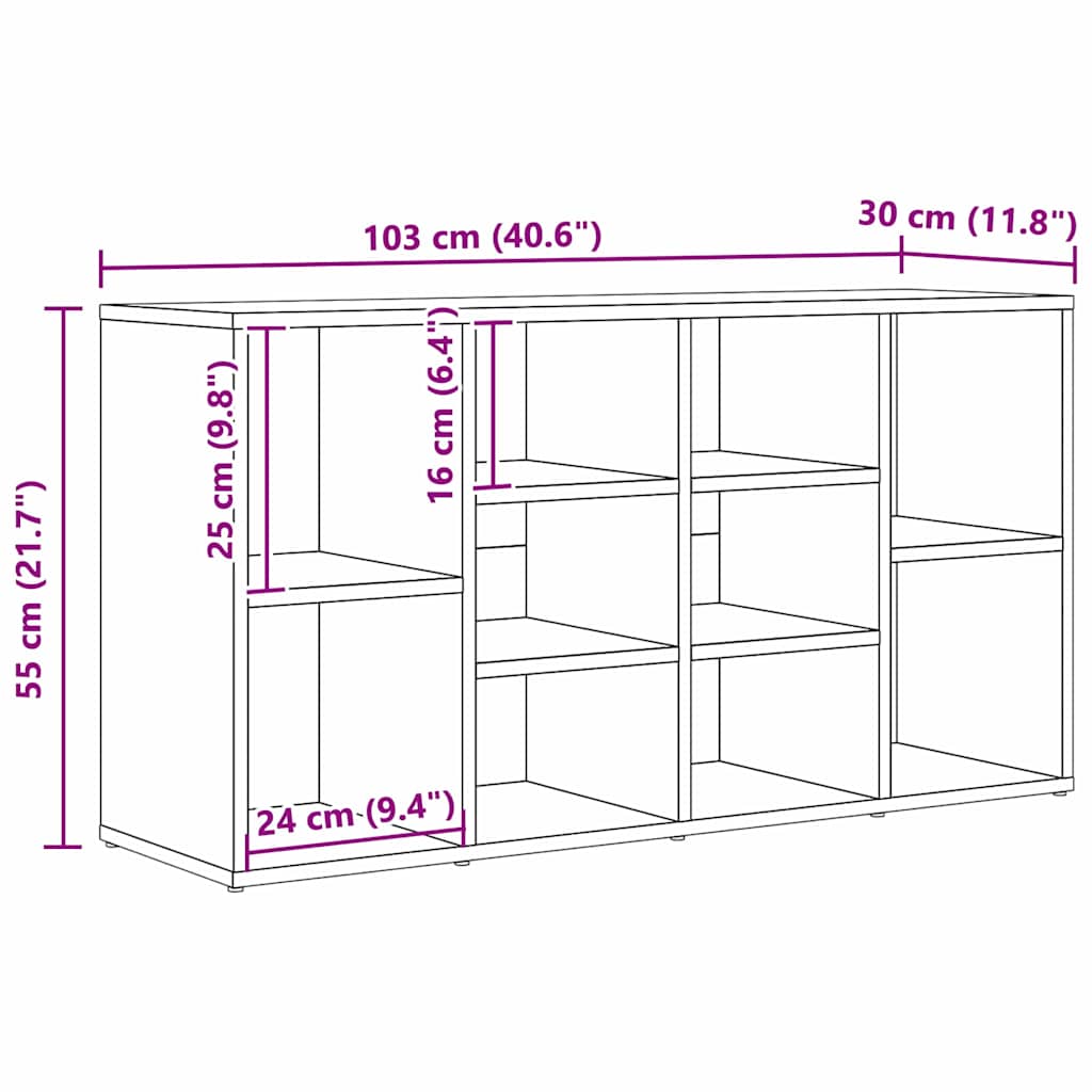 Schuhbank Schwarze Eiche 103 x 30 x 54.5 cm Holzwerkstoff