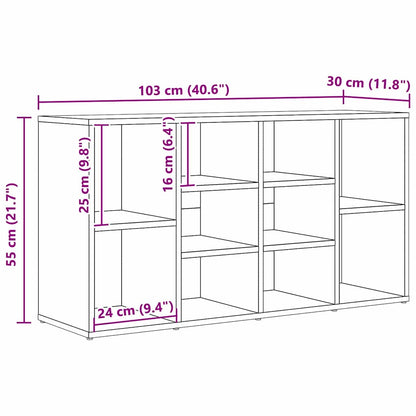 Schuhbank Schwarze Eiche 103 x 30 x 54.5 cm Holzwerkstoff