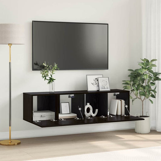 TV-Schränk 2 pcs Schwarz 60 x 30 x 30 cm Holzwerkstoff