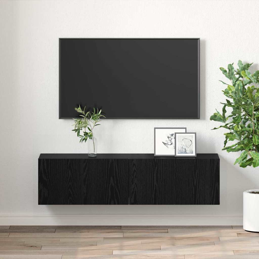 TV-Schränk 2 pcs Schwarz 60 x 30 x 30 cm Holzwerkstoff