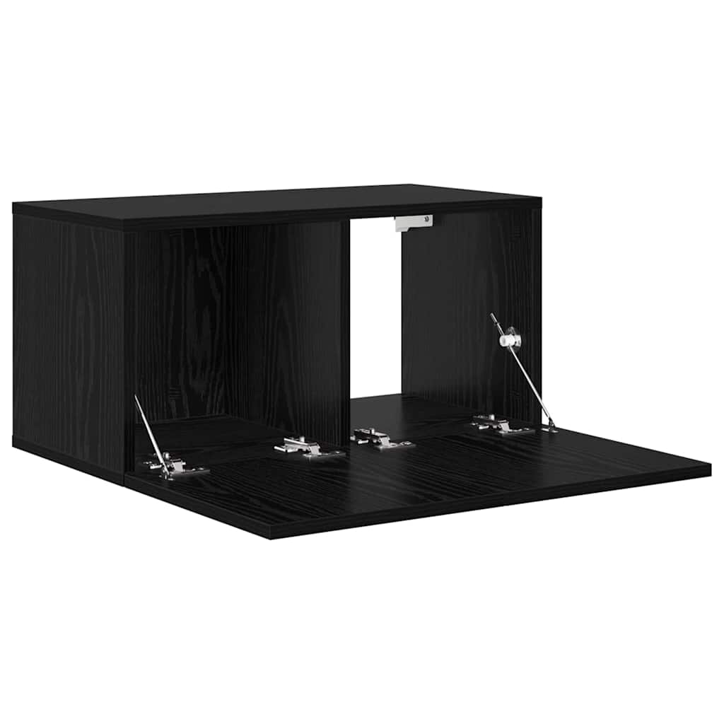 TV-Schränk 2 pcs Schwarz 60 x 30 x 30 cm Holzwerkstoff