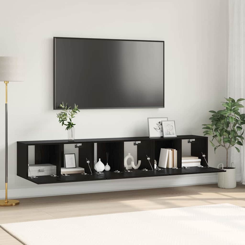 TV-Schränk 3 pcs Schwarz 60 x 30 x 30 cm Holzwerkstoff