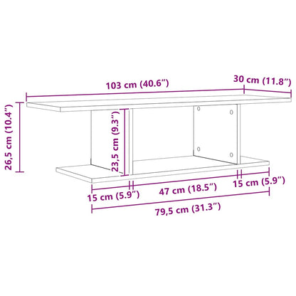 TV-Schränk Schwarz 103 x 30 x 26,5 cm Holzwerkstoff