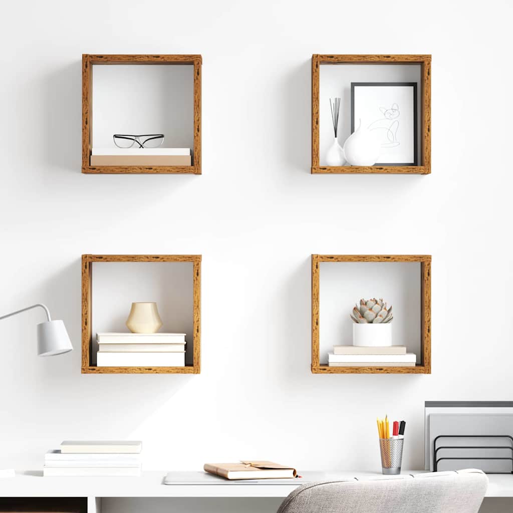 Wandregale 4 pcs Altholz 26 x 15 x 26 cm Holzwerkstoff
