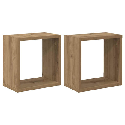 Wandregale mit Regal 2 pcs Eiche handwerklich 26 x 15 x 26 cm