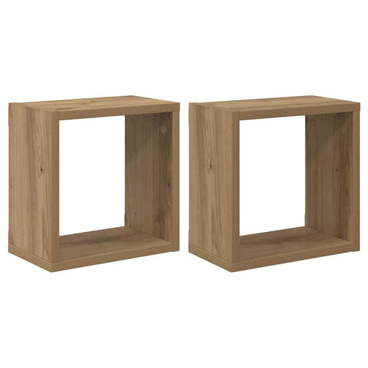 Wandregale mit Regal 2 pcs Eiche handwerklich 26 x 15 x 26 cm